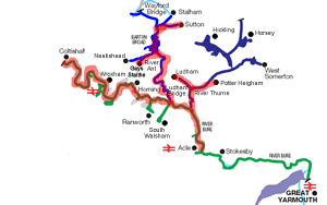 Map of northern Broads rivers